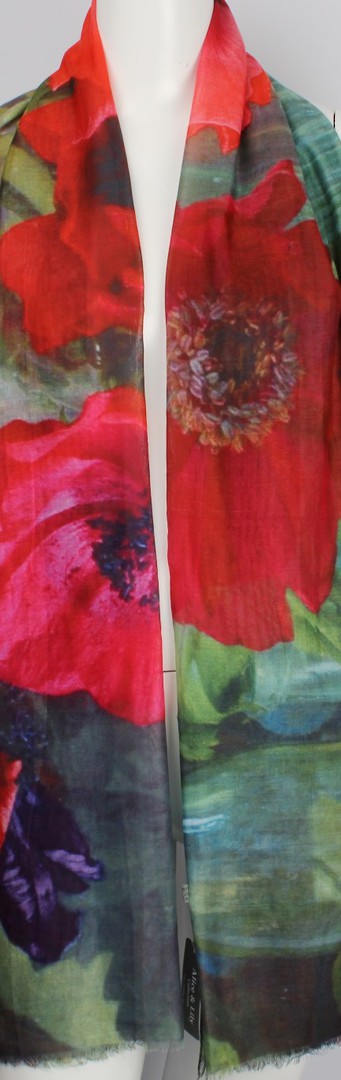 Alice & Lily printed scarf poppy Style: SC/4475/Ltd. Ed. image 0